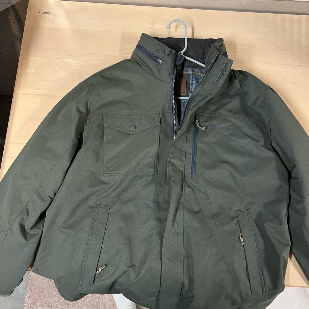 Rugged Elements Insulated Utility Jacket - Olive Green Canvas